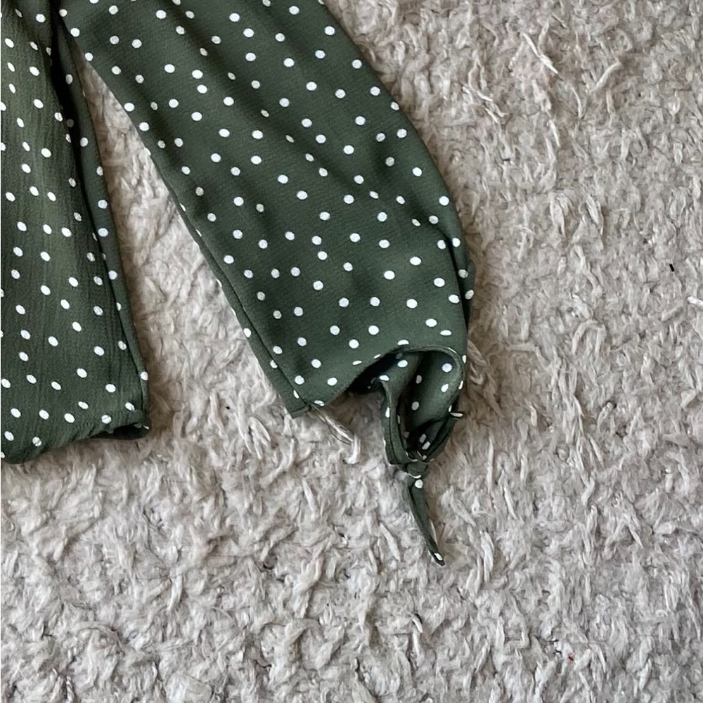 Polly & Esther Green Polka Dot Off the Shoulder Top - Picture 5 of 5